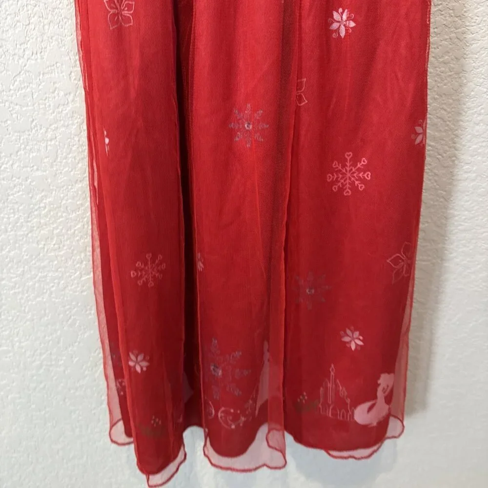Disney Princess Girl's Satinet and Tulle Christmas Holiday Nightgown Gown Size 8